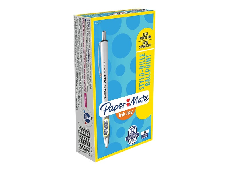 Paper Mate Inkjoy 700 Rt Ballpoint Pen, Retractable, Medium 1 Mm, Black Ink, White Barrel, Dozen - Image 4